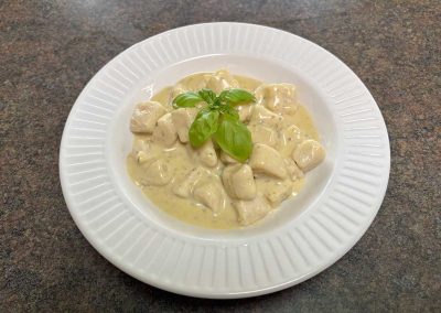 JenAlios Homemade Gnocchi with Pesto Cream